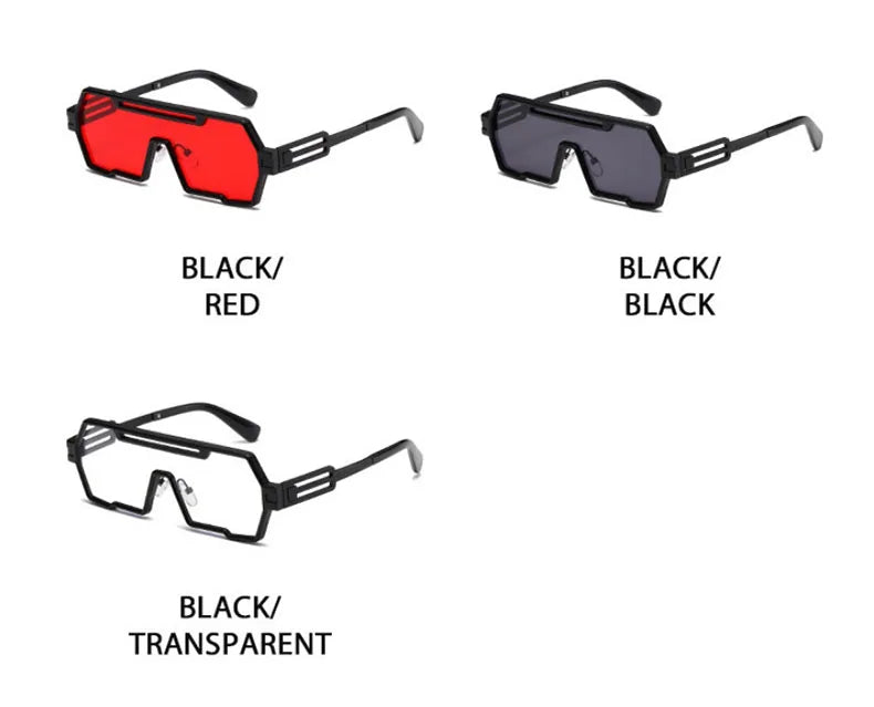 Square Steampunk Metal Sunglasses With UV400 Protection