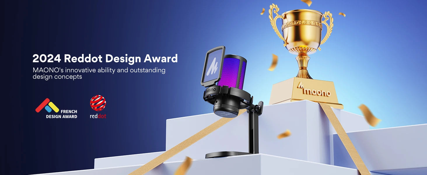 DGM20 Gaming Microphone,USB Microphone Condenser Mic RGB Gaming Mic with Noise reduction software,Mic Gain,One Key Mute