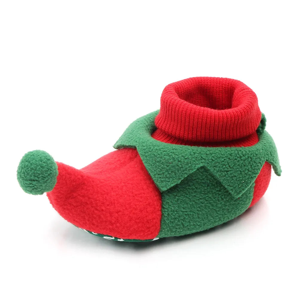 Shoes for Winter Christmas  Shoes Cute Santa for Boys and Girls 11CM/12CM/13CM 0-12 Months Warm Lining Inside Soft