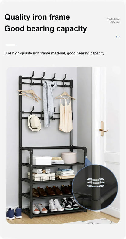 Coat Shelves Shoe Furniture Strong Load-bearing Living Room Organizer Clothes Hat Shoes Storage Shelf Bedroom Bag Storage Rack