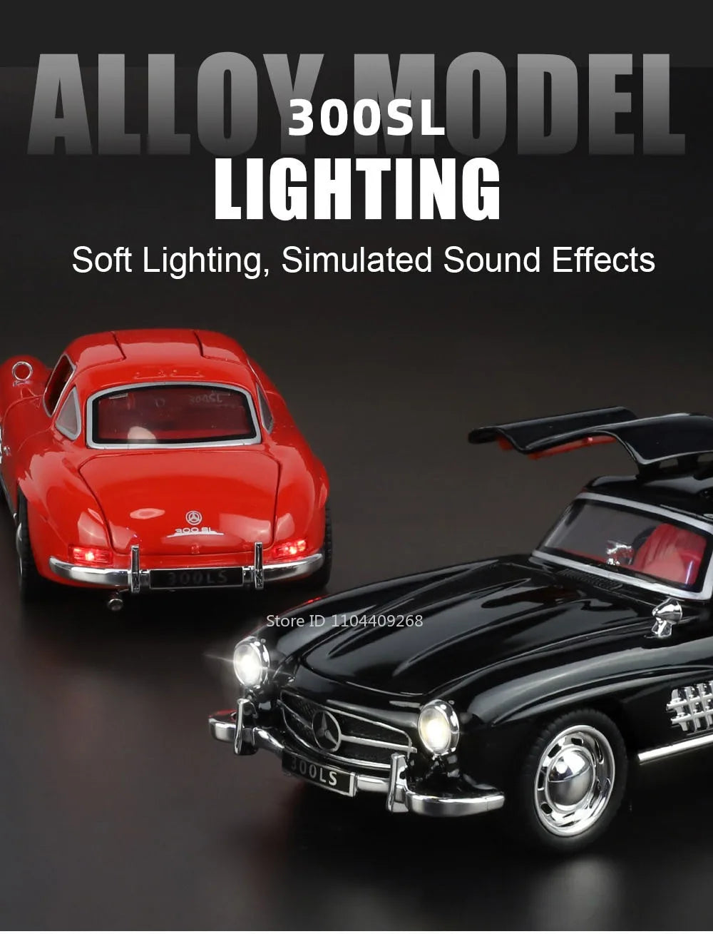 1:32 Scale 300SL GT63 V8 Sports Car Model Toy Metal Die-cast Sound Light Pull Back Vehicles Models Boys Hobby Ornaments Gifts