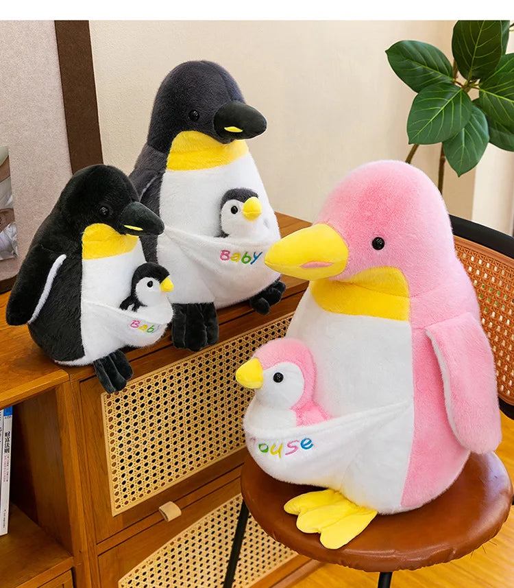 Mother Baby Penguin Plush Stuffed Doll Toy