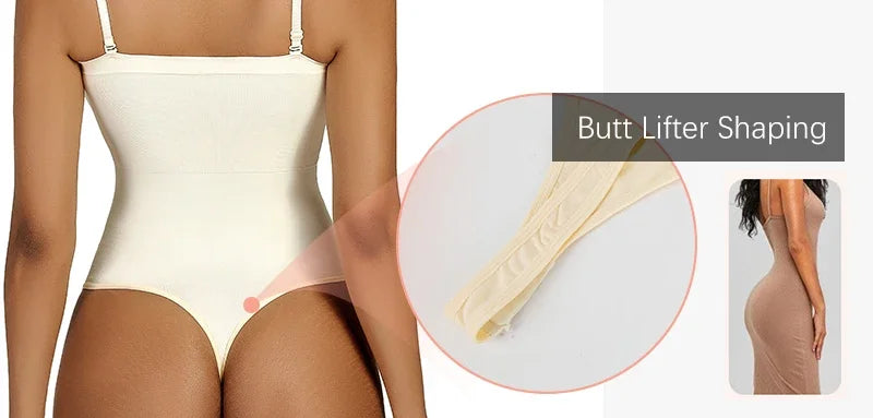 Women Tummy Control Thong Bodysuit – Slimming Compression Shapewear