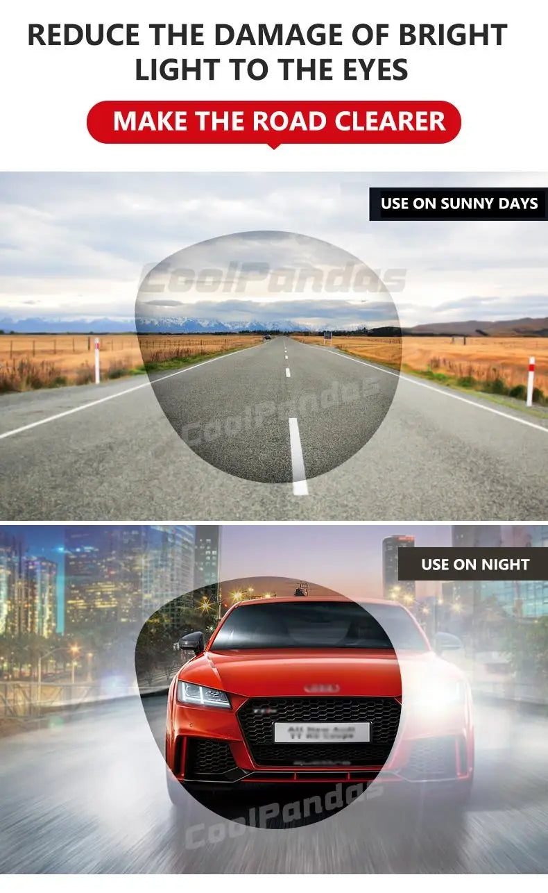 Aluminum Rimless Photochromic Polarized UV400 Day Night Driving Sunglasses for Men Women
