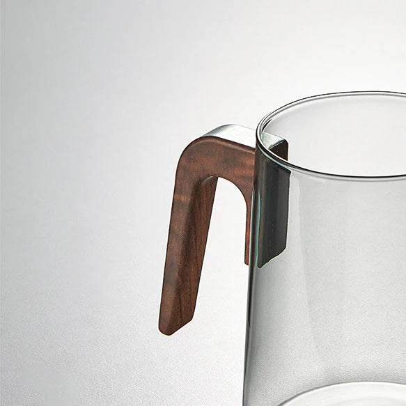 One Click Tea Separation Glass Teapot with Wood Handle