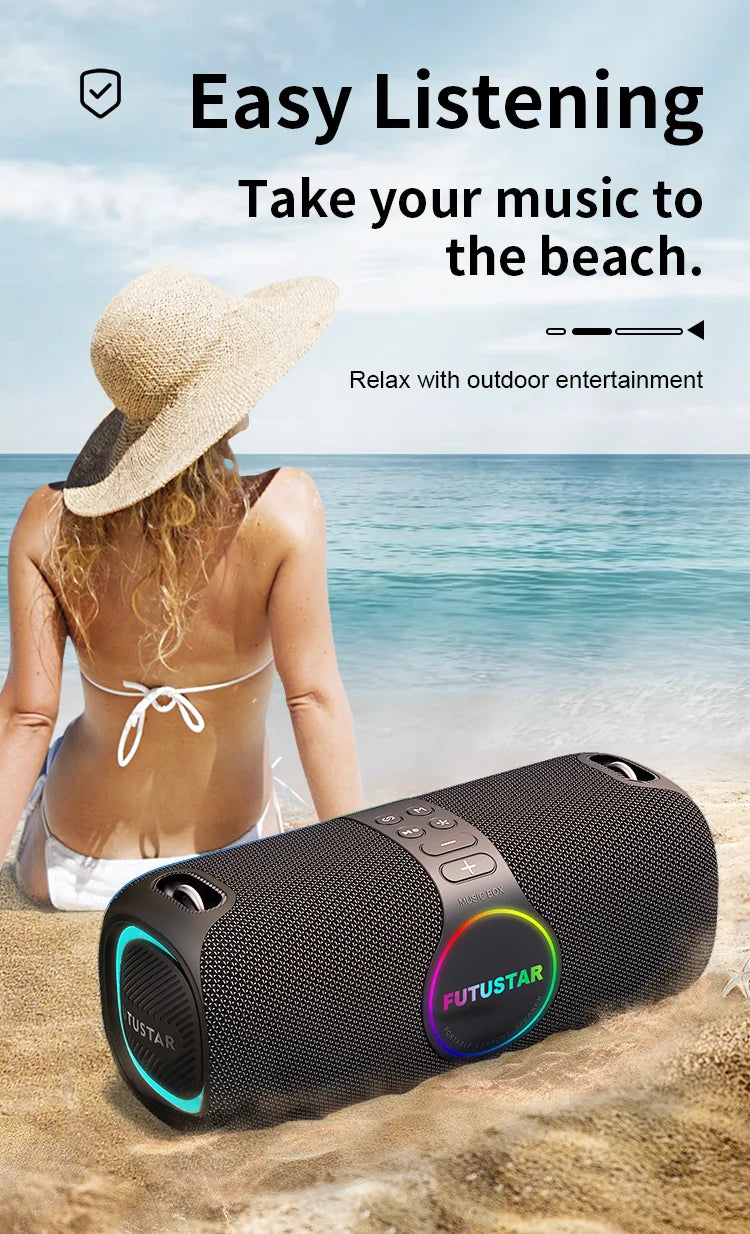 Outdoor portable wireless Bluetooth speaker 120W high-power karaoke speaker RGB subwoofer TWS/TF/AUX party karaoke speaker
