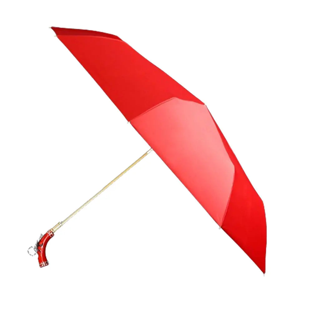 Light Luxury UV Protection Umbrella with Red Scorpions Handle Creative Design Waterproof Folding Umbrella