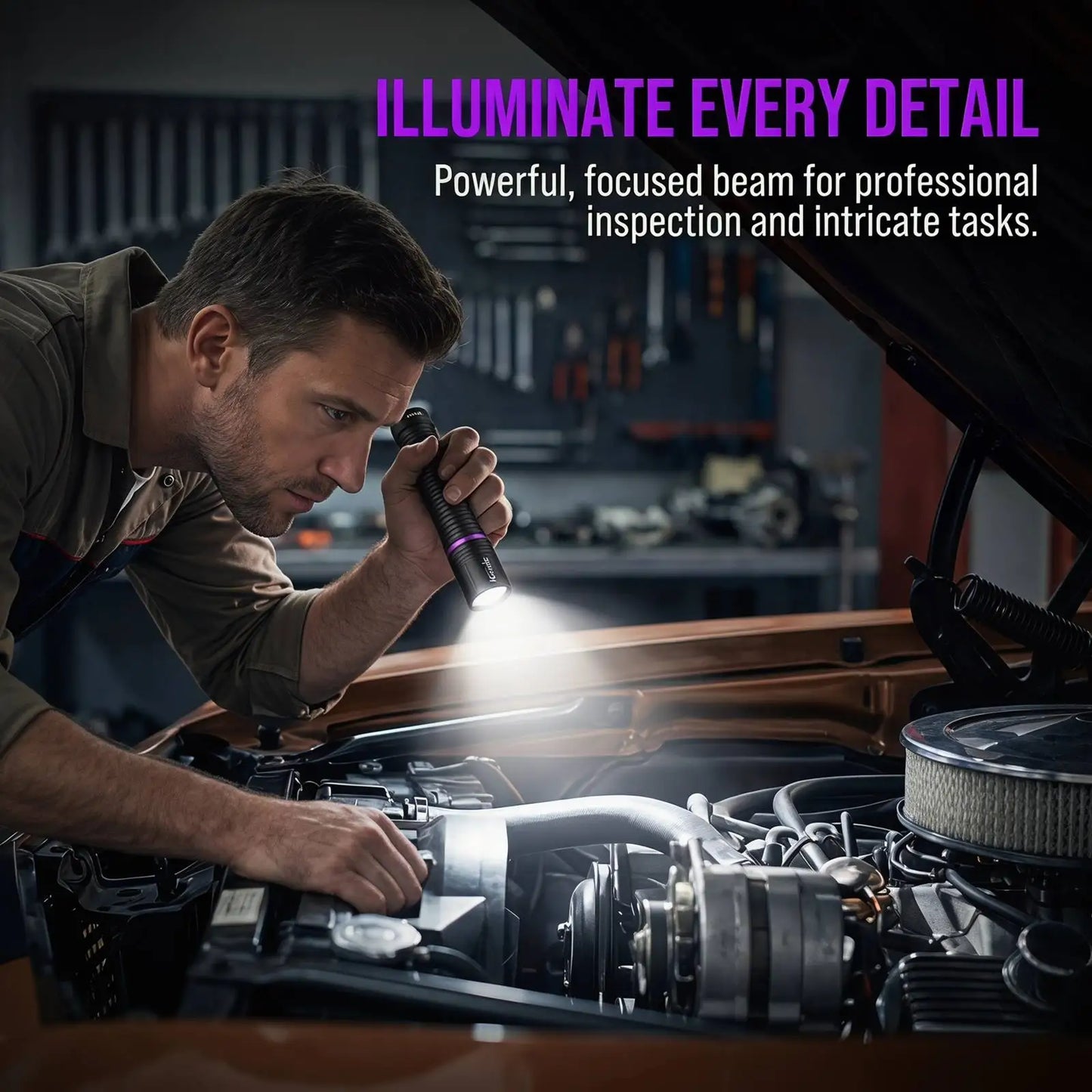 2 In 1 UV White Light Rechargeable Flashlight