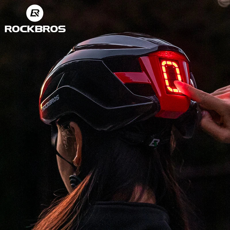 Bicycle Light Helmet Type-C Rechargeable Front + Rear Light Warning Bike Helmet Head MTB Road Cycling Helmet