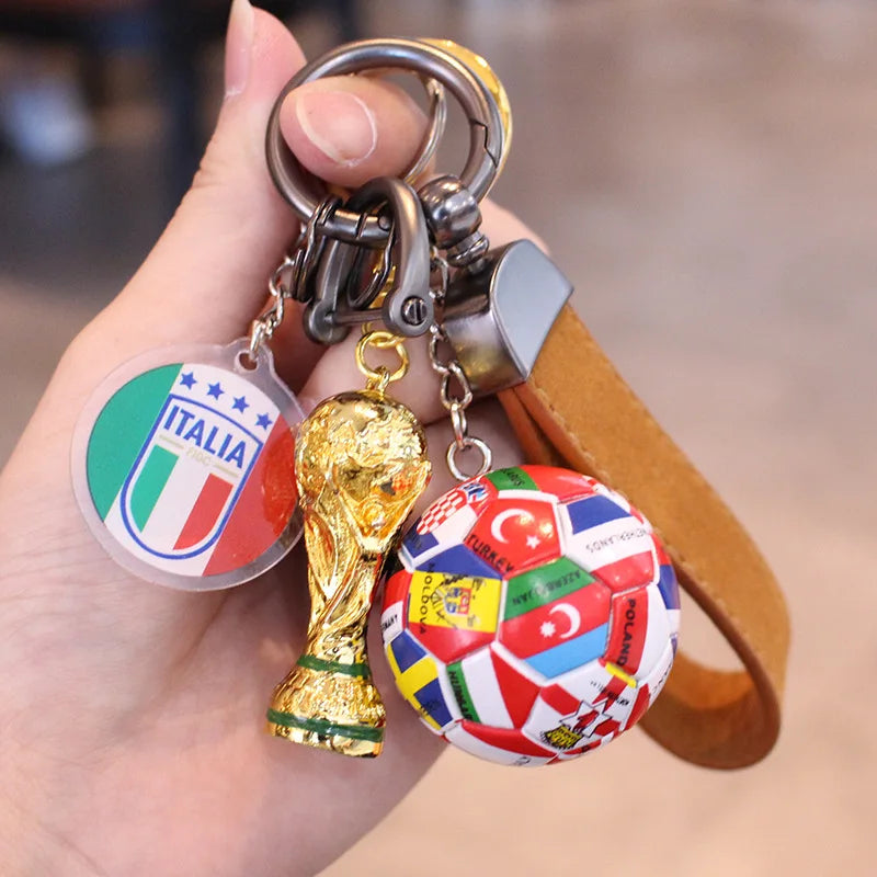 2026 Football Trophy Car Keychain Soccer Fan Bag Charm Souvenir