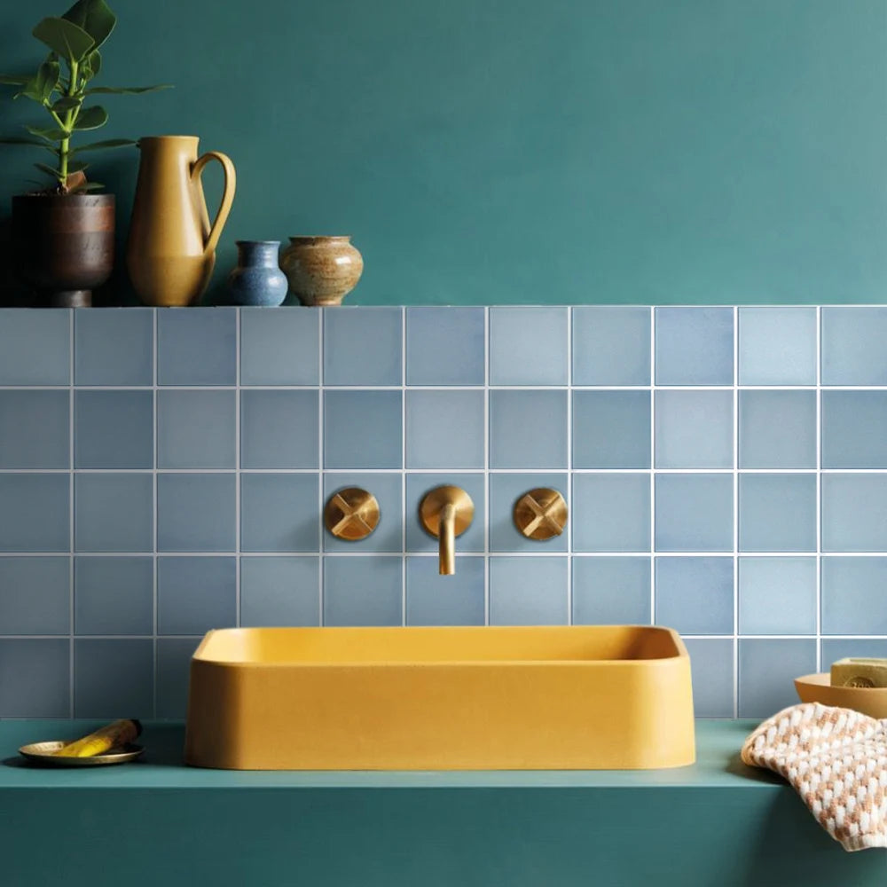 10pcs 3D Tile Stickers, Self-adhesive Green Tile Backsplash for Kitchen Bathroom, Waterproof, Matt, 30 x 30cm, Interior Wall Decor