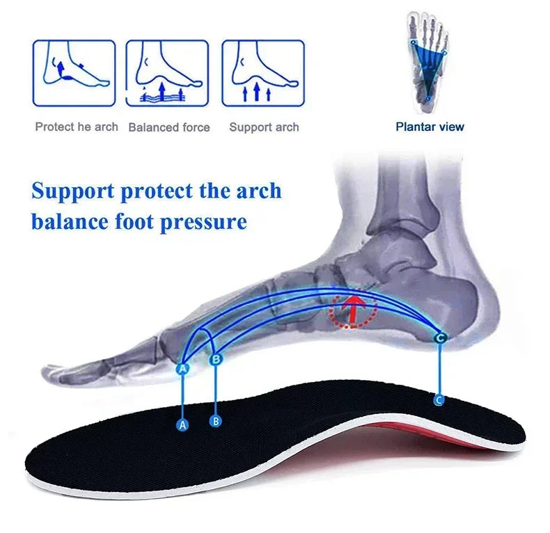 1Pairs Orthotic High Arch Support Insoles Pad 3D Arch Support Flat Feet for Women Men Orthopedic Foot Pain Damping Cushion