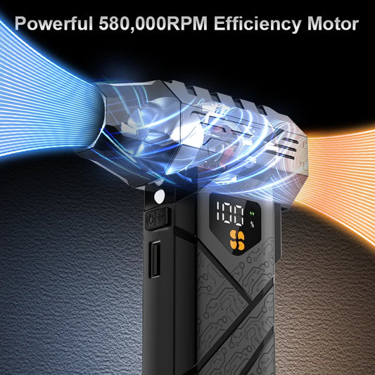 580000 RPM Turbo Jet Air Blower Cordless Air Duster With Power Bank