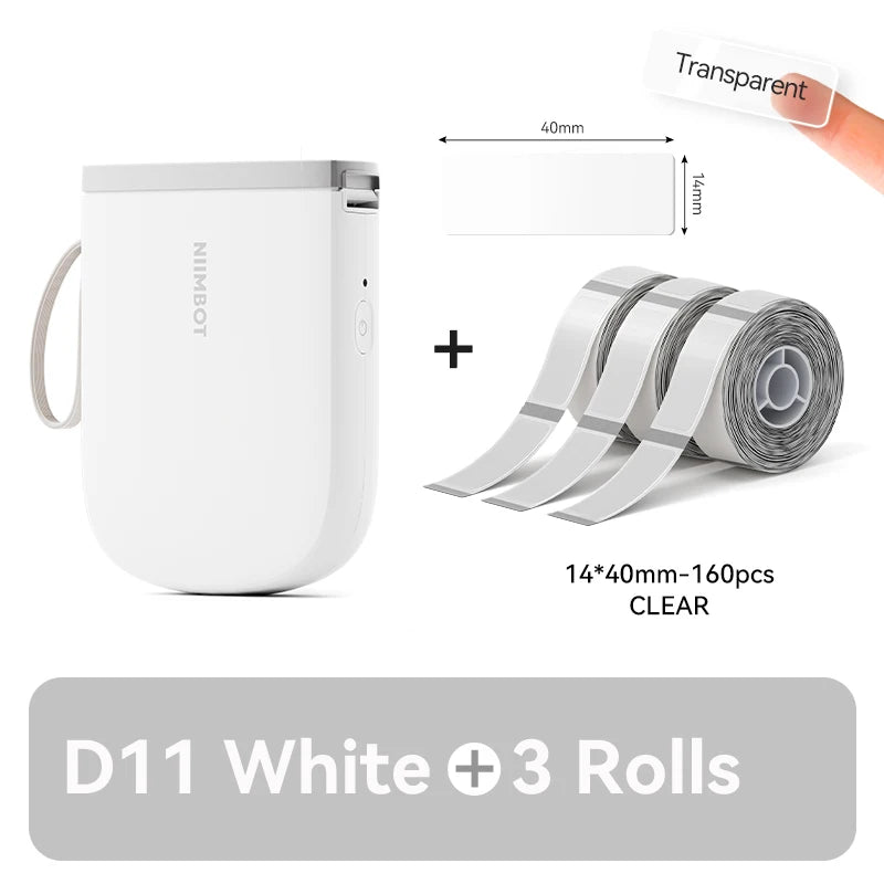 D11 Mini Label Printer 300DPI, Bluetooth Wireless Inkless Sticker Maker, Portable Label Machine for Name Tags, Kitchen & Home