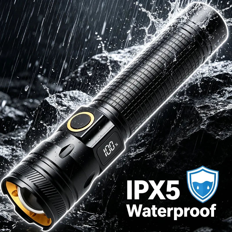 USB Rechargeable LED Headlamp With Motion Sensor Zoom And Power Display