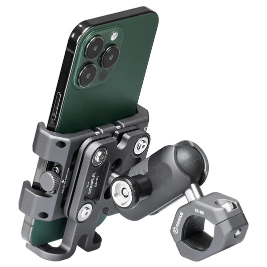 Motorcycle Bike Phone Holder Mount Aluminum Alloy with Vibration Dampener ATV/ UTV Bike Scooter Handlebar GPS Clip