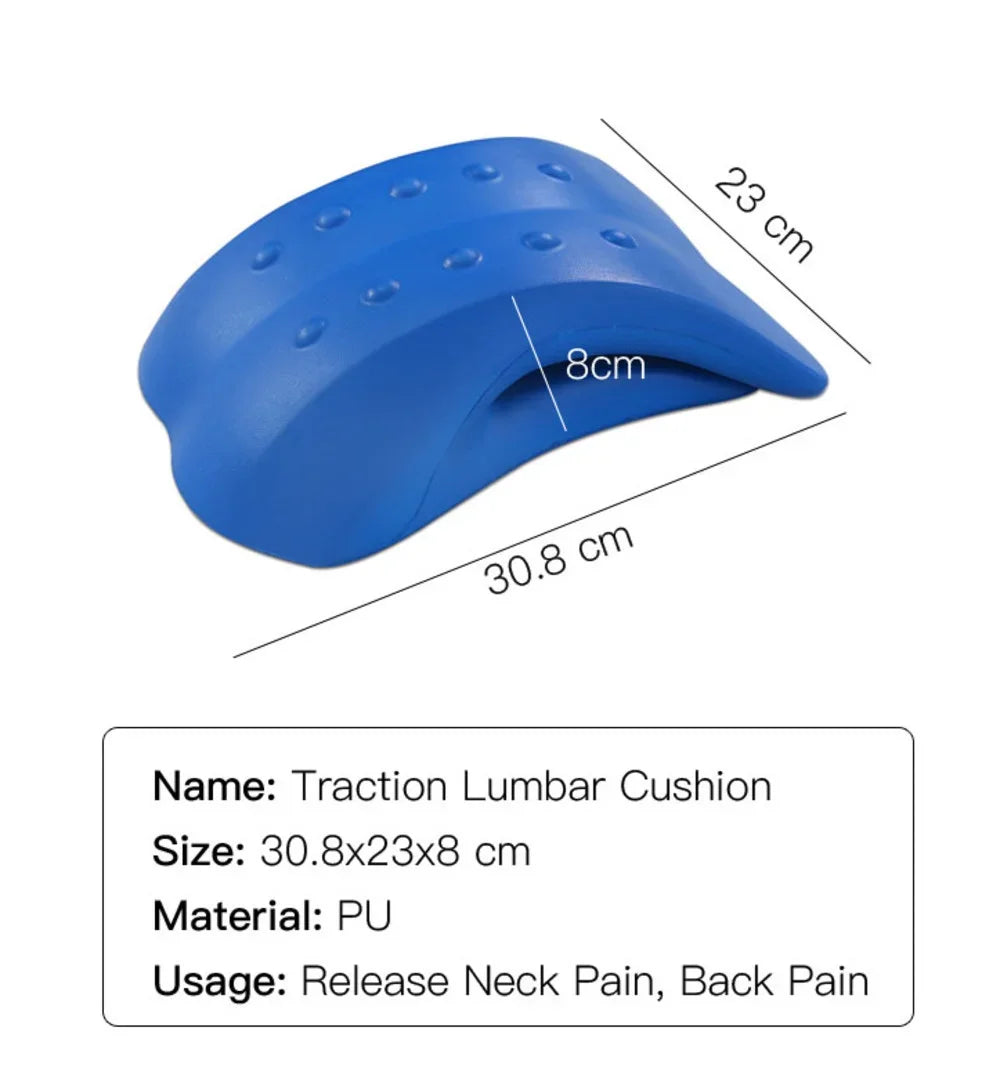 PurenLatex Lumbar Retractor Pillow PU Neck Tration Pillow Gravity Stretch Cervical Vertebra Massage Spots Orthopedic Pillow