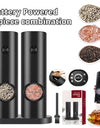 2Pcs Electric Salt And Pepper Grinder With Adjustable Coarseness Refillable Mill Battery Powered Kitchen Automatic Gadget