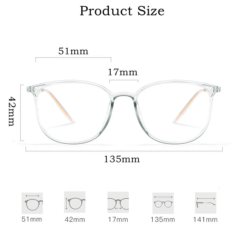 Ultra-light Fashion TR90 Eyeglasses Men Retro Round Pure Titanium Optical Prescription Glasses Frame Women 2212B