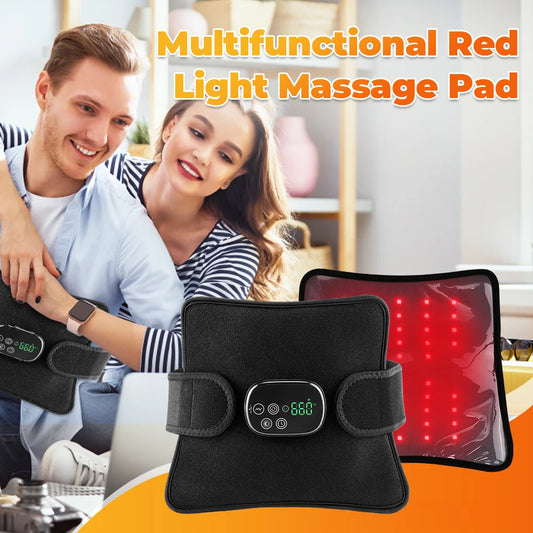 Multifunctional Red Light Massage Pad with Digital Display Controller LED Red Light Therapy Vibration Massage Relax Body