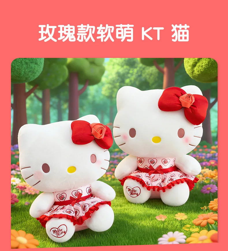 Cute Rose Cat Character Plush Stuffed Doll Toy