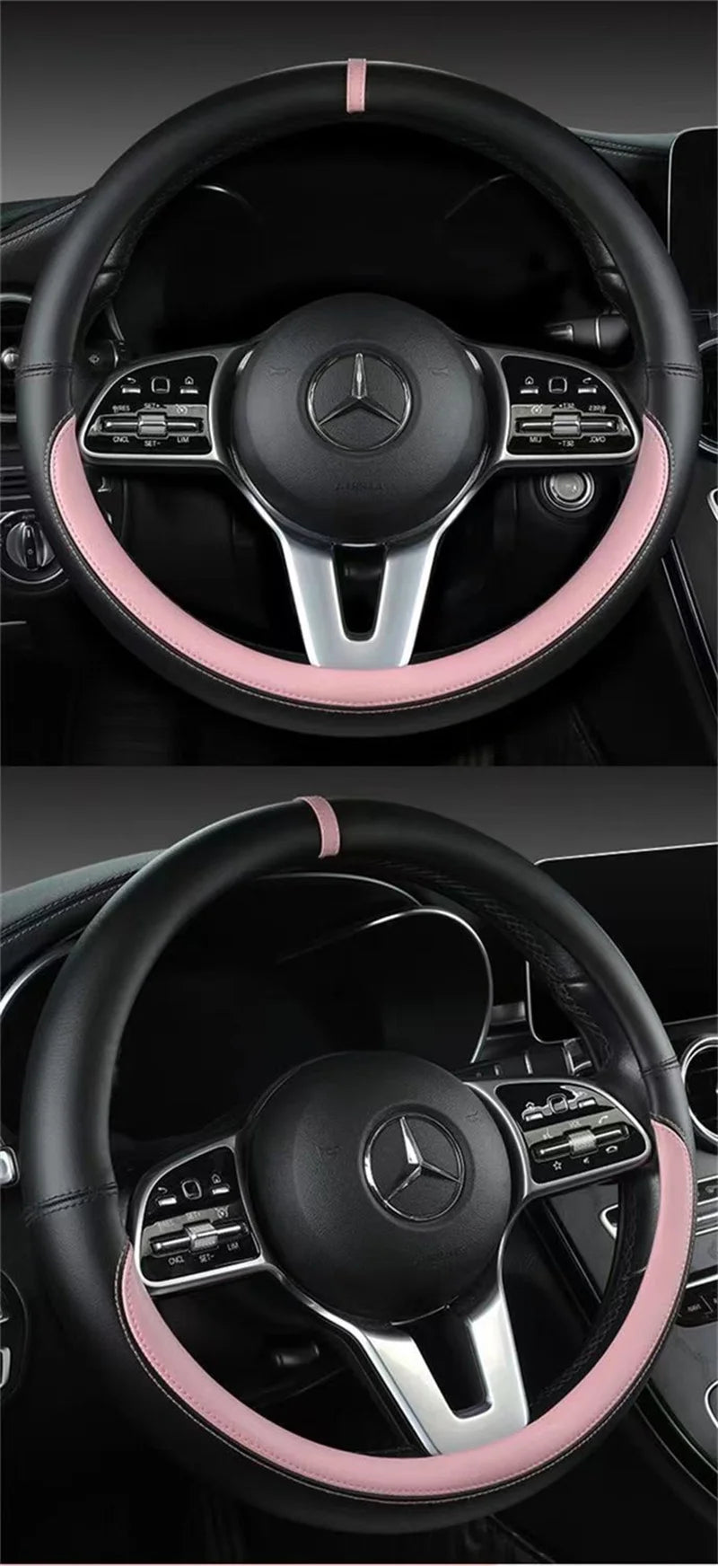 Universal Microfiber Leather Car Steering Wheel Cover 37CM 38CM