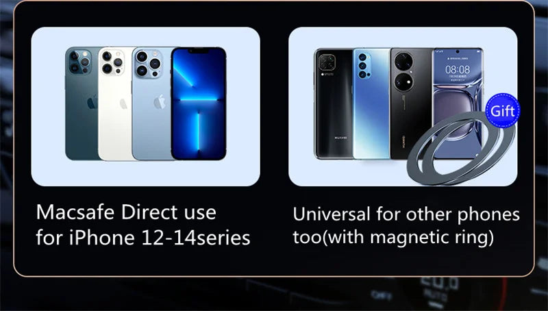 Car Phone Holder Stand Car Mount Support Mobile Bracket in Car For Macsafe iPhone 15 14 13 12 Samsung Xiaomi