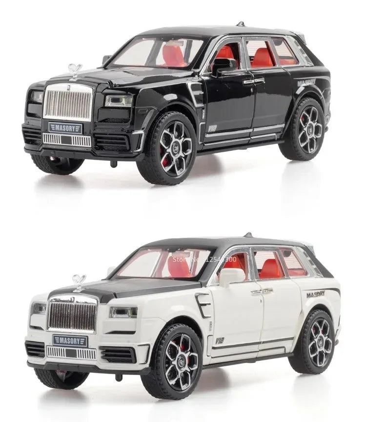 1:24 Rolls-Royce Spectre Cullinan Masory Car Model Toy Sound Light Shock Absorption Vehicle Models Desktop Ornaments Gift