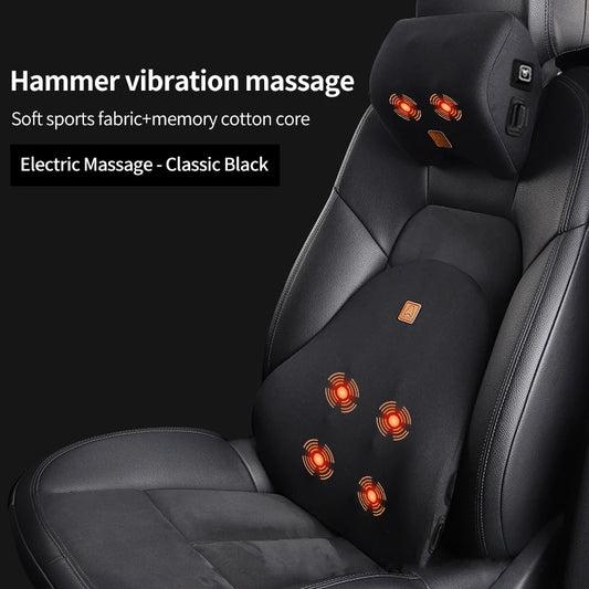 Electric Massage Car Lumbar Support and Neck Pillow