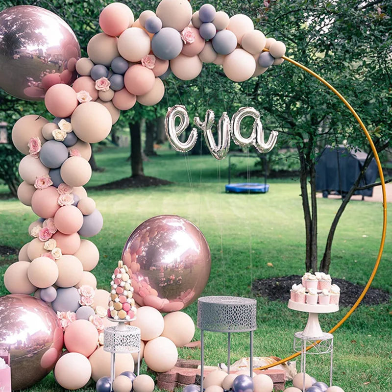 Metal Circle Stand Wedding Arche Round Balloon Arch Flower Gold Background Arch DIY Frame Birthday Party  Shower Decoration