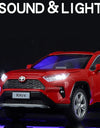 1:24 Scale RAV4 Camry Model Car Toy Metal Diecast Simulation Collection Sound & Light Vehicles Models Hobby Ornaments Gifts