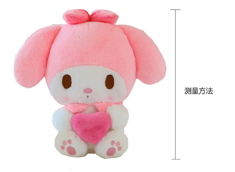 Sanrio Kawaii Kuromi My Melody Cinnamoroll Plush Toy Stuffed Doll for Kids Birthday Xmas Gift Large Cute Pillow for Sleeping