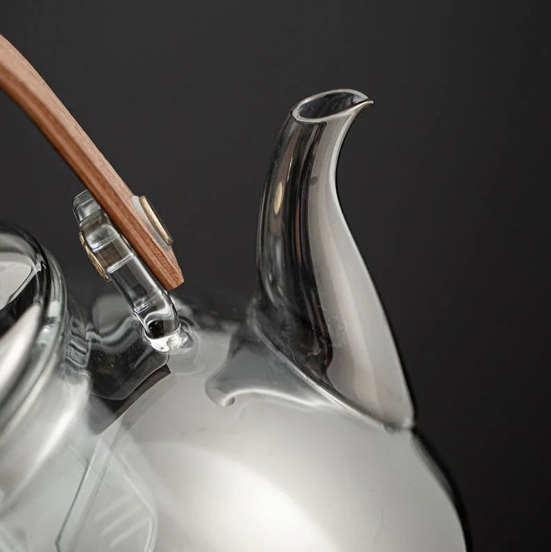 Heat Resistant Glass Coffee and Tea Kettle with Loop Handle 950ml