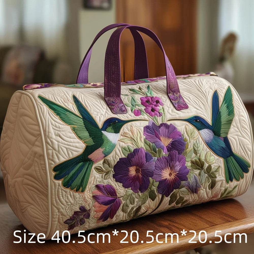 Trending Vintage 3D Quilted Travel Bag Cardinal Bird Floral Printed  Durable Weekend Gym Trip Beach Bag Carry on Tote for Women