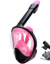 Full Face Snorkel Mask Snorkeling with Camera Mount 180 Degree Panoramic View Anti-Fog Anti-Leak Snorkeling Set for Adult Kids