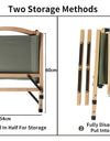 Outdoor Chair Camping Folding Portable Backrest Chair Camping Leisure Faux Wood Armrest Fishing Garden Chair