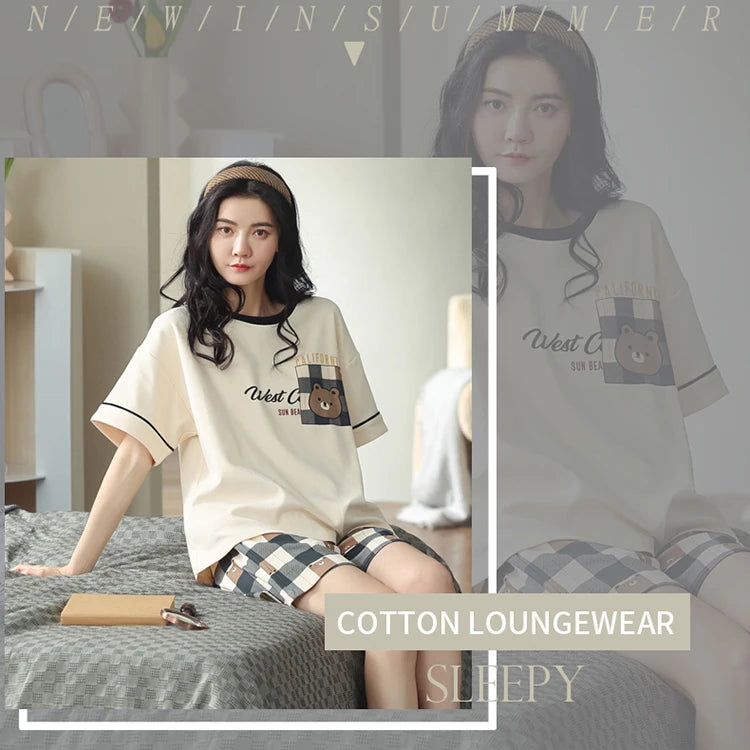 Women’s Winter Corduroy Cotton Pajama Set – Cute, Comfortable, Loose Long Sleeve Loungewear