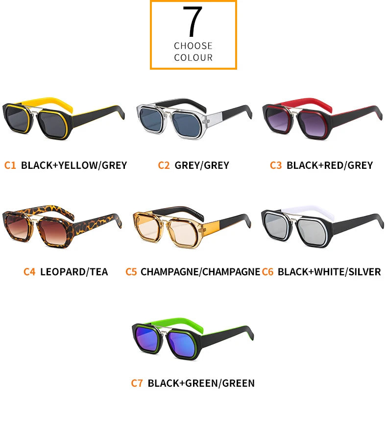 Square Vintage Sunglasses With UV400 Protection