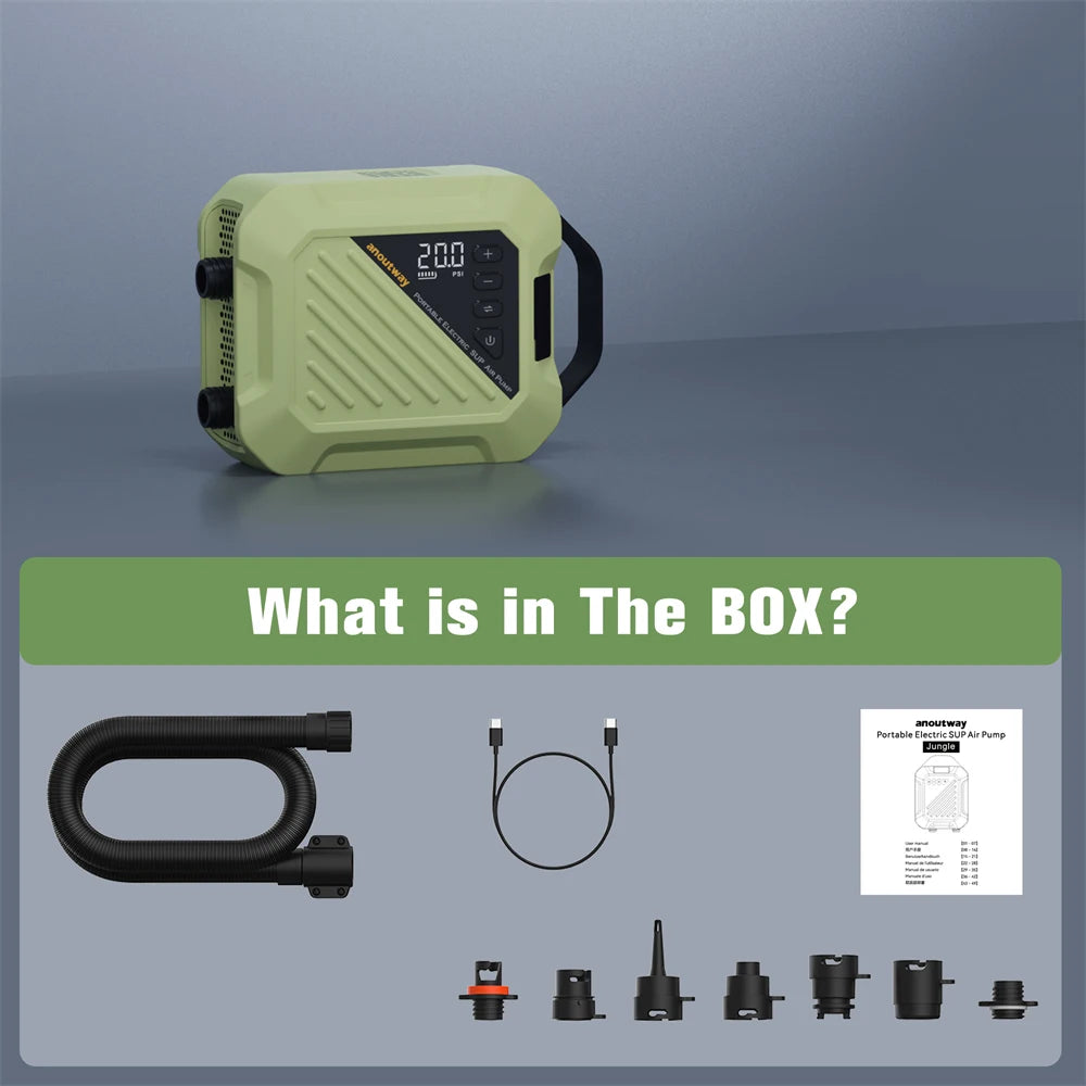 Rechargeable SUP Pump Boat Accessories Stand Up Paddle 20PSI Wilreless Inflatable PVC Pump for Kayak  Surfing Kite Mattress Tent