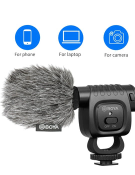 On Camera Cardioid Condenser Microphone Audio Video Mic for Canon Nikon DSLR PC Smartphone Live Streaming Vlog