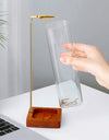 Wooden Incense Holder for Sticks with Glass Ash Catcher Anti-Ash Flying Incense Burner for Yoga Home Decor