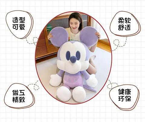 Kawaii Mickey Minnie Plush Toy Couple Doll Stuffed Dolls Animal Kids Birthday Gift for Girls Soft Cuddly Pillow Pal Wholesale