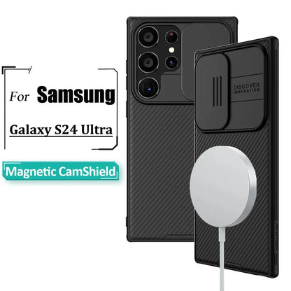 CamShield Pro Magnetic Phone Case For Samsung Galaxy S24 Ultra Case Camera Slider Protection Hard Shockproof Back Cover