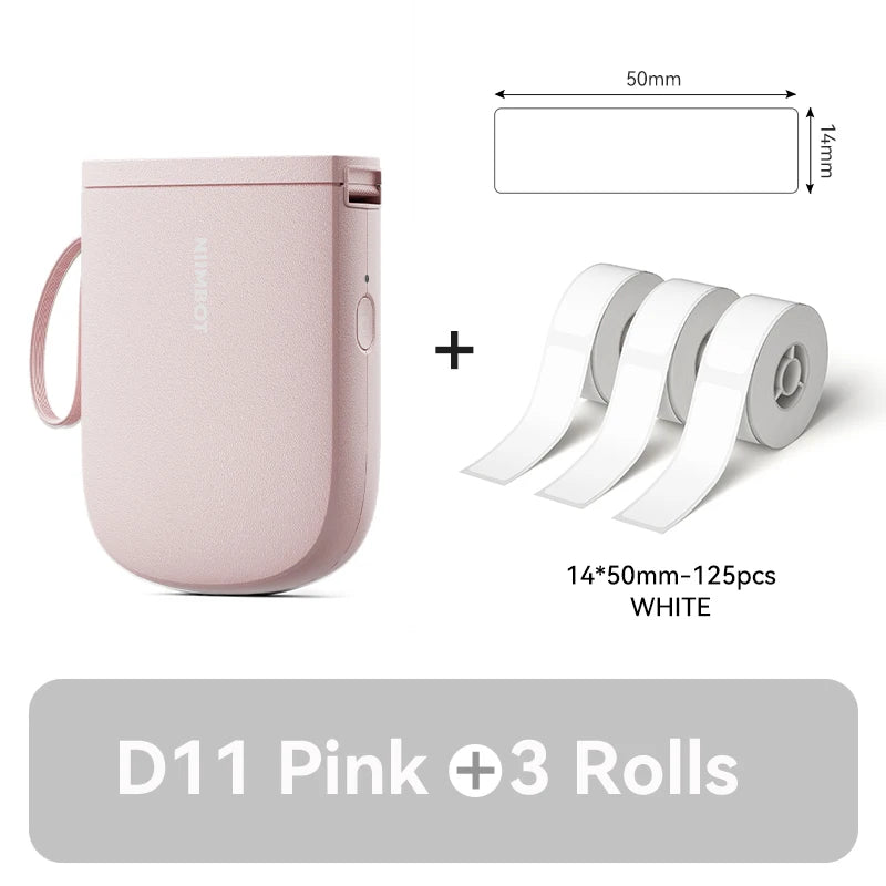 D11 Mini Label Printer 300DPI, Bluetooth Wireless Inkless Sticker Maker, Portable Label Machine for Name Tags, Kitchen & Home