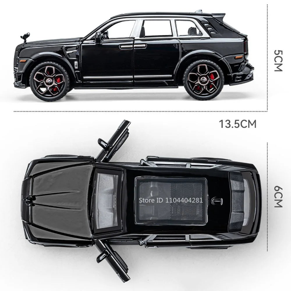 1:36 Rolls-Royce Cullinan 911 Alloy Miniature Model Diecast Toys Car Doors Opened Sound Light Pull Back Vehices Cars Decorations