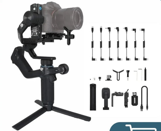 Mini 2 Handheld Gimbal 3-Axis Mirrorless & Action Camera Smartphone with AI tracker Magnetic Fill, 1.2kg Payload