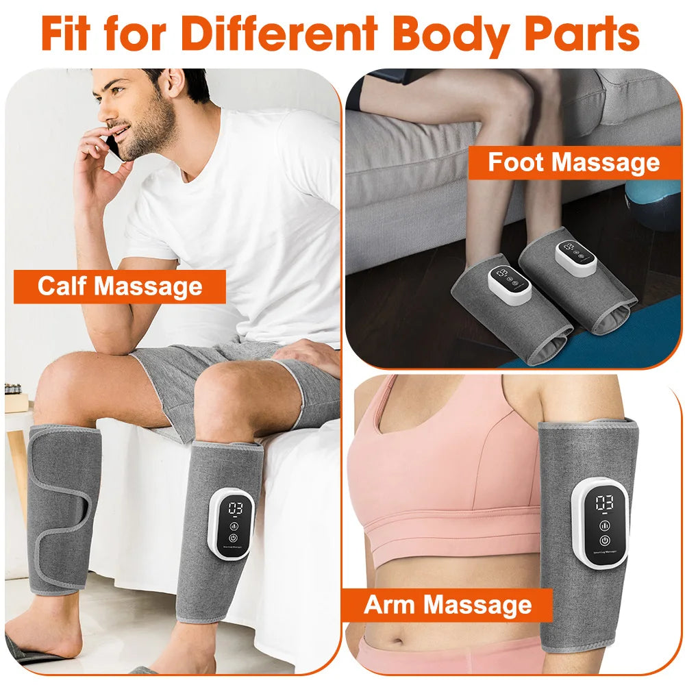 360° Full Cover Leg Massager Hot Compress Leg Massagers Vibration Relax Muscles Relieve Fatigue Thigh Calf Massage Device