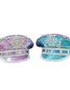 Burning Man Military hats Blue purple sequined Rhinestone Navy hats suitable for Festival Beach Outdoor Halloween Hat