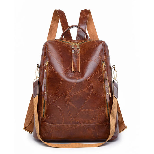 Multifunctional Large Capacity Backpacks High Quality Leather Luxury Designer Brand Women's Backpack