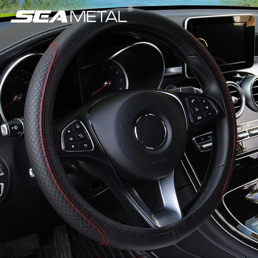 Universal Microfiber Leather Car Steering Wheel Cover 37CM 39CM